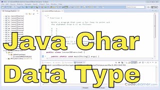 20x - Learn Java Character Data Type - Exercise 1