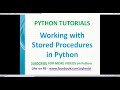 python tutorials  Stored Procedures in Python  python procedures  sql in python