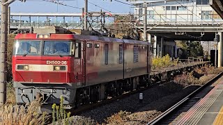 94レ EH500形36号機(JRFマーク無し) コキ17両 新川崎駅 通過シーン