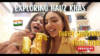 Thrift Shopping + Food Tour in Hauz Khas, Delhi🇮🇳| Fake Shein Store!! Korean Cafe, Summer Collection