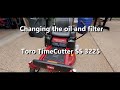 Riding lawn mower oil and filter change - Toro Time Cutter SS3225