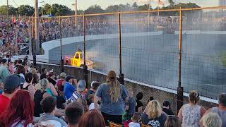 truck crash at Seekonk Speedway thrill show