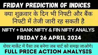 Nifty & Bank Nifty Analysis For Tomorrow 26 April 2024 | Friday Market Analysis For Sensex Expiry