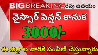 ఏపీ లో రేపటి నుండి ఈ జిల్లాల వారికి మాత్రమే ysr పెన్షన్ 3000|ysr pensionlatest news#pensionkanuka