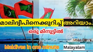 അറിയേണ്ടതെല്ലാം ഒരൊറ്റ മിനുട്ടിൽ|മാലിദീപ് എന്ന ചെറിയ ദ്വീപ് ||Maldives