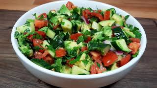 How To Make Cucumber, Tomato & Avocado Salad | Delicious Recipes