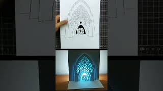 3D Church Card｜Paper Art｜Paper Crafts｜Pop Up Design｜Origami｜Kirigami Art｜JR Kirigami Art #Shorts