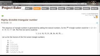 Project Euler problem 12 : Highly divisible triangular number
