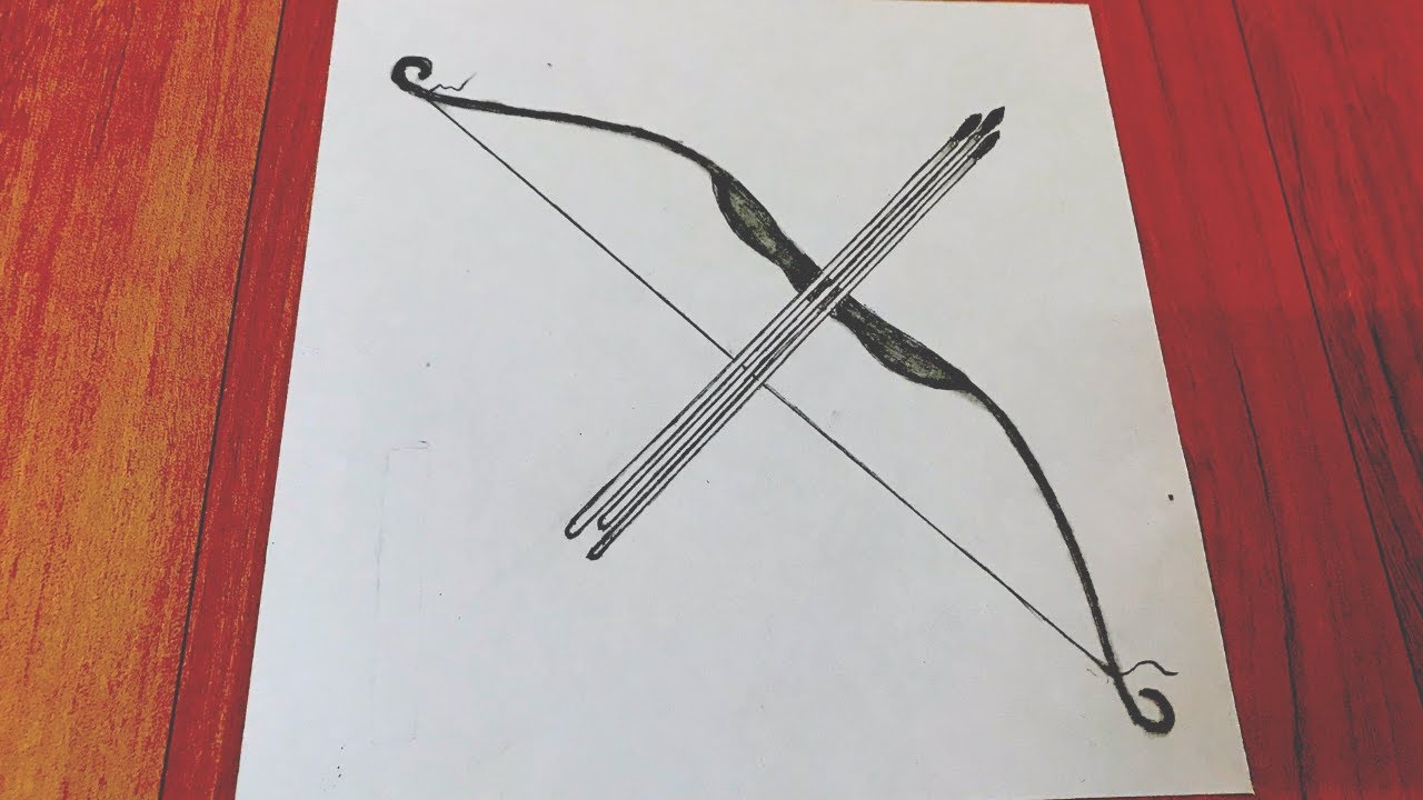 Bow And Arrow Pencil Drawing