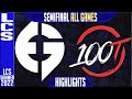 EG vs 100 Highlights ALL GAMES | LCS Playoffs Semi-final Summer 2022 | Evil Geniuses vs 100 Thieves