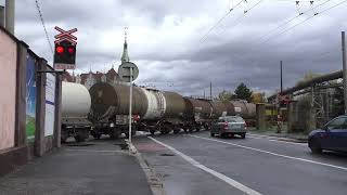 Železniční přejezd Ústí nad Labem západ (vlečka) (CZ) - 20.11.2023 / Railroad crossing