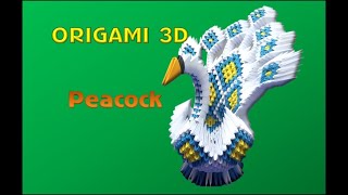 Como hacer un Pavo real de origami 3d // How to make a 3d origami peacock