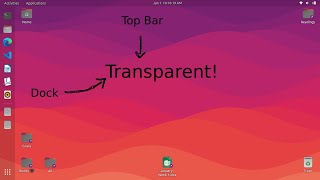 Transparent Top Bar and Dock in Ubuntu 22.04.1 LTS