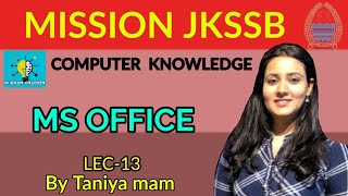 CONCEPT REGARDING MS WORD (LEC-13) I MISSION JKSSB I BANK MAINS | JKEXAM CRACKER