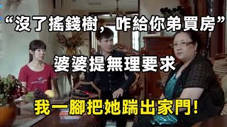 “沒了搖錢樹，咋給你弟買房”，婆婆提無理要求，我一腳把她踹出家門 ！| 翠花的秘密