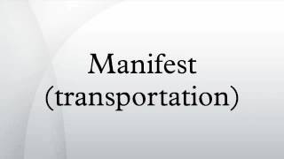 Manifest (transportation)