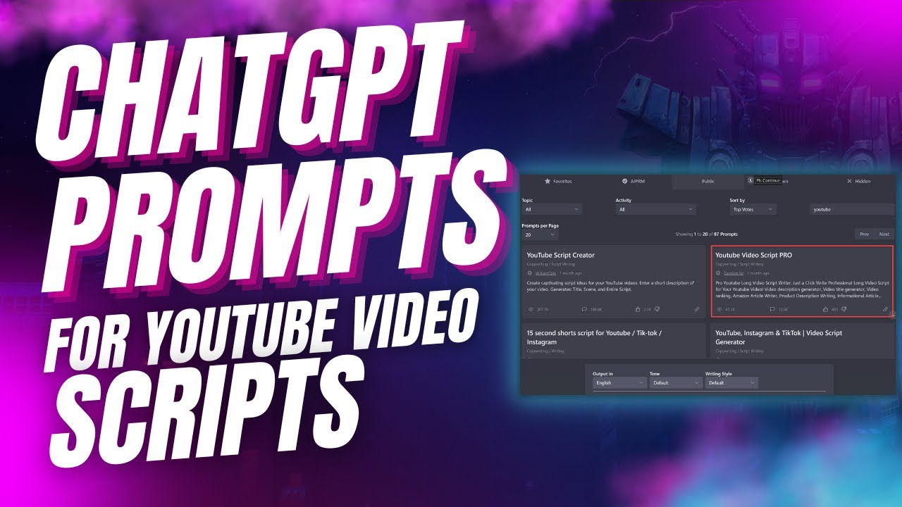Chatgpt Prompts For Youtube Video Scripts Create Engaging Content