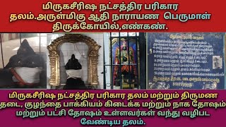 மிருகசீரிஷ நட்சத்திர பரிகார தலம். ஆதி நாராயண பெருமாள் திருக்கோயில் எண்கண்.Mirugaseerisha star