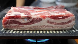 두툼한 삼겹살 도시락 / grilled pork belly BBQ / korean street food