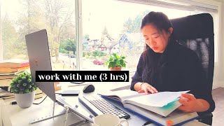 Work from home with me 3 HRS Pomodoro | no music | typing ASMR | paper shuffling ASMR | with timer