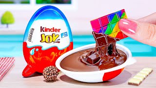 ❣Rainbow Chocolate Kinder Cake❣Moist and Tasty Rainbow Cake Decorating❣Amazing Tiny