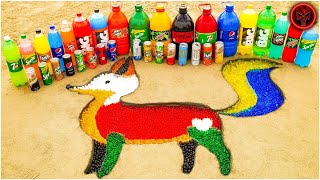 How to make Rainbow Fox with Orbeez Colorful, Big Mirinda, Sprite, Pepsi, Coca Cola vs Mentos New
