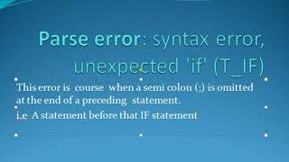 Parse error syntax error, unexpected 'if' (T_IF)