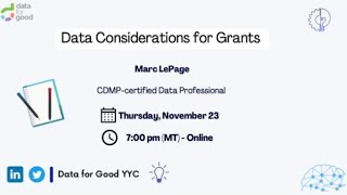 Data Considerations for Grants