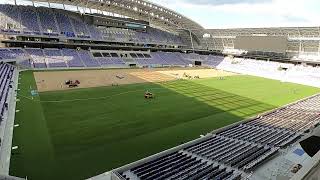 【タイムラプス】新サッカースタジアム「エディオンピースウイング広島」3日間の芝生工事