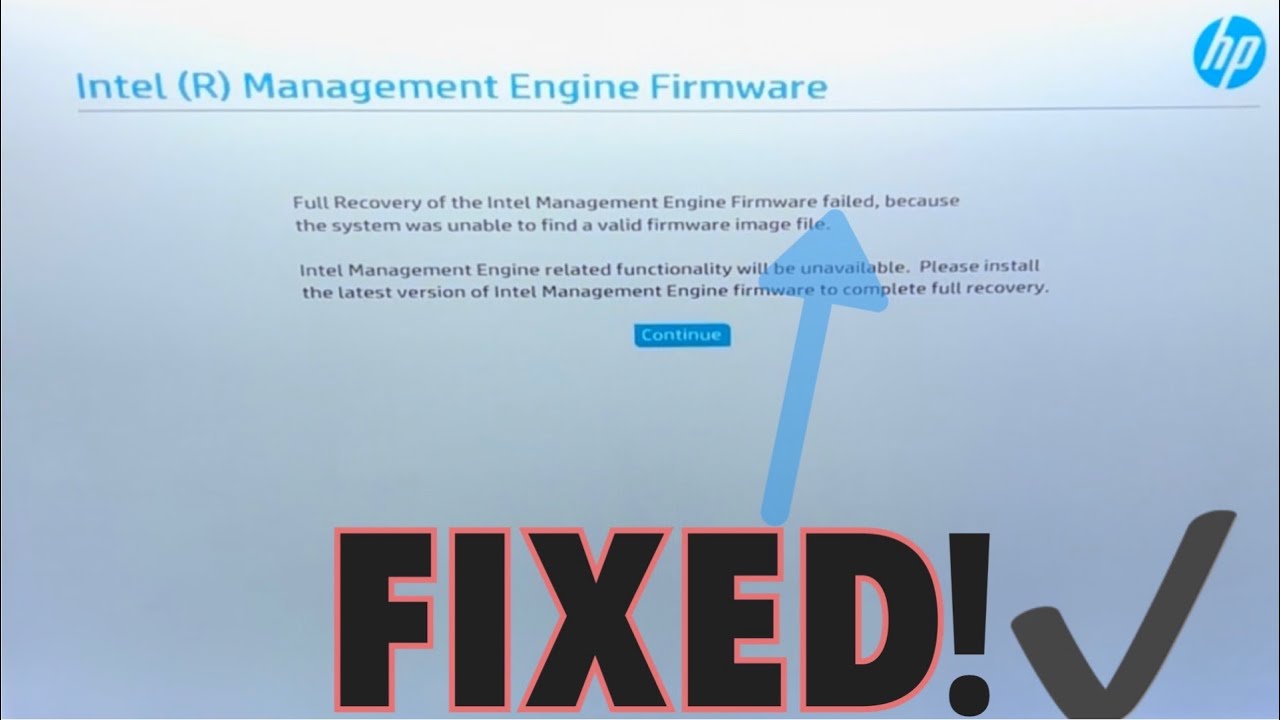 SOLVED👏 Full Recovery Of The Intel Management Engine Firmware Failed ...