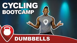 30 Min Cycling & Dumbbell Bootcamp | Rhythm Ride + Dumbbell Strength Workout | Fitscope Studio