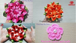Flores de Crochê para Aplicação Flores de Crochê para Aplicação