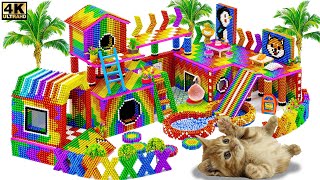 Build Everything With Magnetic Balls | Build Amazing Cats Playground And Mud House From 100000 Balls