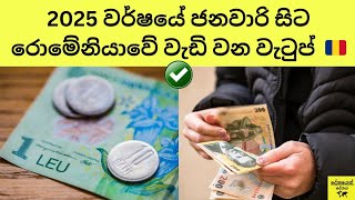 2025 වර්ෂයේ ජනවාරි සිට රොමේනියාවේ වැඩි වන වැටුප් 🇷🇴