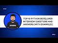 🔥 Top 10 Python Developer Interview Questions and Answers (With Examples) 🚀