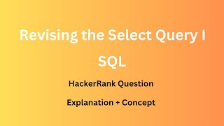 Revising the Select Query I using SQL | HackerRank Question