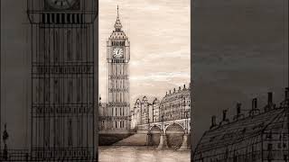 Drawing the big ben tower#shorts #london #drawing #big_ben #tower