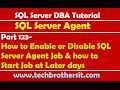 SQL Server DBA Tutorial 123-How to Enable or Disable SQL Server Agent Job & Start Job at Later days