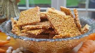 Tilachi Vadi-Makarsankranti Special Recipe Til Chikki | How To Make Crispy Sesame Bars | Til Patti