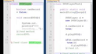 JavaDVDPlayerTest - Another class and tester class example from my Head First Java college book