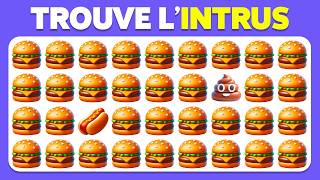 Trouve l'INTRUS en 15 secondes | Édition Nourriture 🍕🍰🍓 65 Niveaux Émojis | Hero Quiz