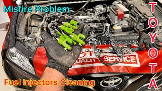 Diagnose Engine Misfire || How To Remove And Clean Fuel Injectors Of Toyota Camry