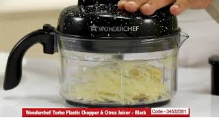 Wonderchef Turbo Plastic Chopper \u0026 Citrus Juicer - Black