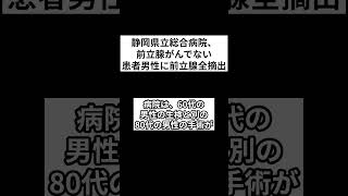 静岡県立総合病院、前立腺がんでない患者男性に前立腺全摘、手術施術前の生検で検体取り違えの可能性 #shorts #前立腺がん #静岡県