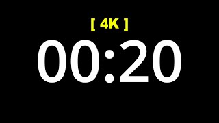 20 Seconds Timer in [4K] - 24 FPS - Black background