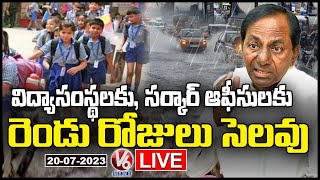 Live :Telangana Declared Two Days Holidays For Schools And Government Offices | V6 News