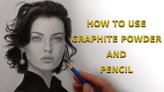 Lady with Black Hair Portrait Drawing | Step-by-Step  Drawing By Graphite Powder