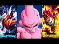 4x zenkai buffed 14* lf kid buu incinerates entire teams a merciless shredder dragon ball legends