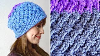 GORRO TEJIDO A CROCHET PASO A PASO EN PUNTO CELTA - TODAS LAS TALLAS