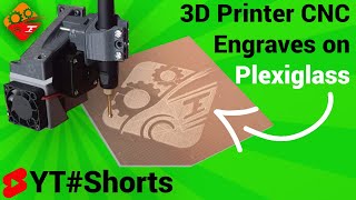 CNC from regular 3D Printer Engraves Logo #Shorts